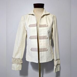 Paul Hardy Linen Cream Jacket With Unique Sleeves. Size 8